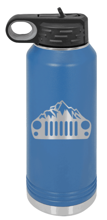 JK Mountains - 32oz Water Bottle Laser Engraved- Royal Blue
