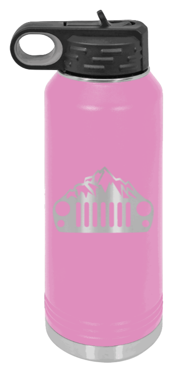 JK Mountains - 32oz Water Bottle Laser Engraved- Light Purple
