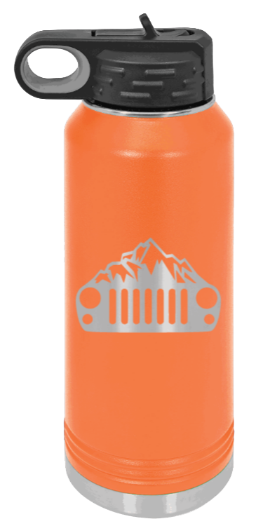 JK Mountains - 32oz Water Bottle Laser Engraved- Orange
