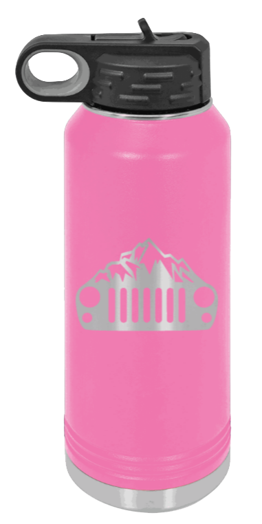 JK Mountains - 32oz Water Bottle Laser Engraved- Pink