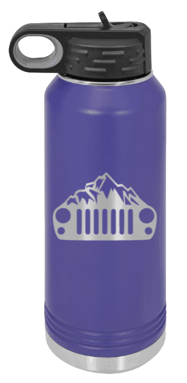 JK Mountains - 32oz Water Bottle Laser Engraved- Purple