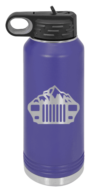 YJ Mountains - 32oz Water Bottle Laser Engraved- Purple