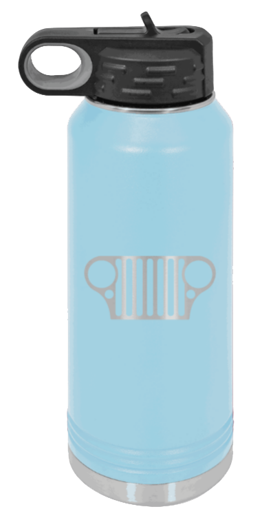 CJ Grill - 32oz Water Bottle Laser Engraved- Light Blue