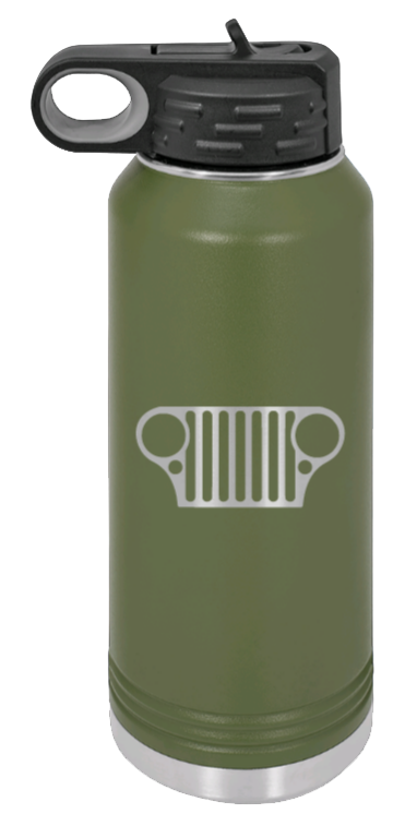 CJ Grill - 32oz Water Bottle Laser Engraved- Olive