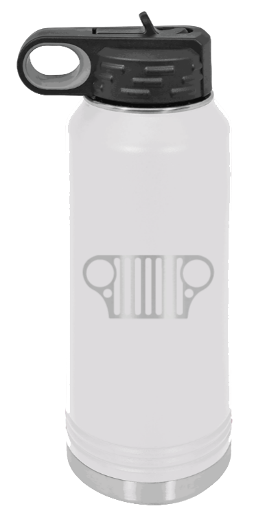 CJ Grill - 32oz Water Bottle Laser Engraved- White