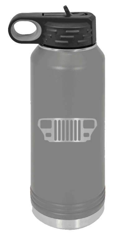 YJ Grill - 32oz Water Bottle Laser Engraved- Dark Grey