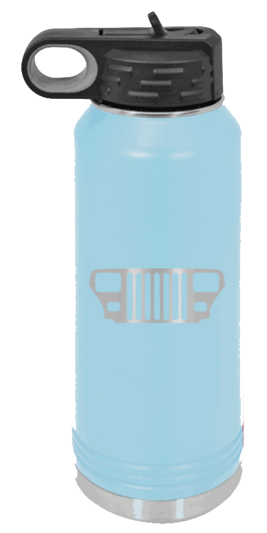 YJ Grill - 32oz Water Bottle Laser Engraved- Light Blue