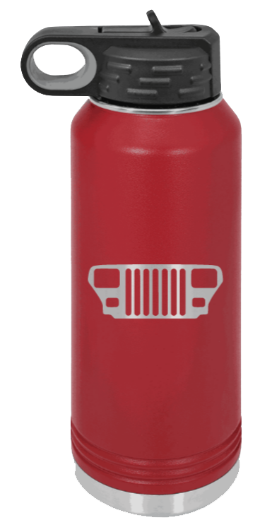 YJ Grill - 32oz Water Bottle Laser Engraved- Maroon