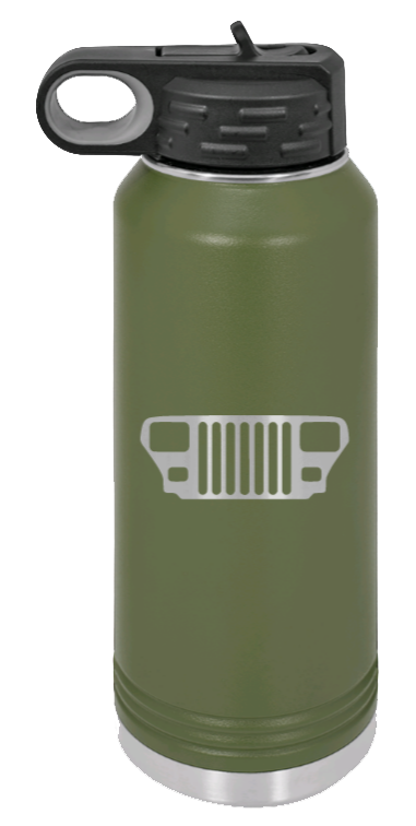 YJ Grill - 32oz Water Bottle Laser Engraved- Olive