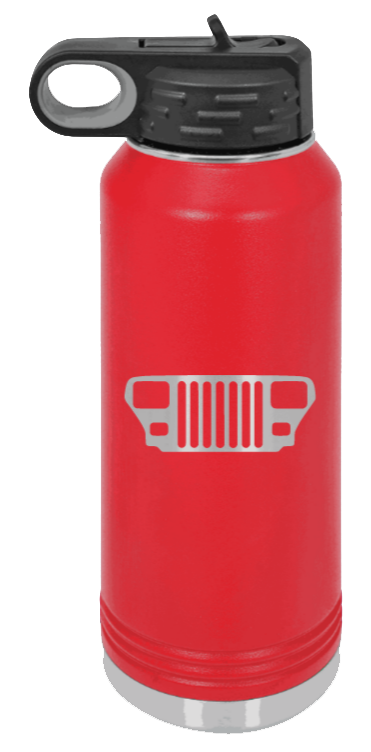 YJ Grill - 32oz Water Bottle Laser Engraved- Red
