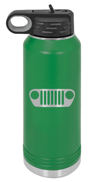 TJ Grill - 32oz Water Bottle Laser Engraved- Green