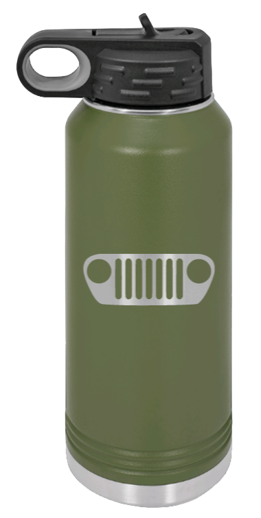 TJ Grill - 32oz Water Bottle Laser Engraved- Olive