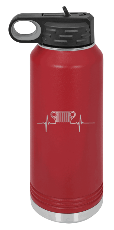 CJ Heartbeat - 32oz Water Bottle Laser Engraved- Maroon