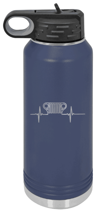 CJ Heartbeat - 32oz Water Bottle Laser Engraved- Navy