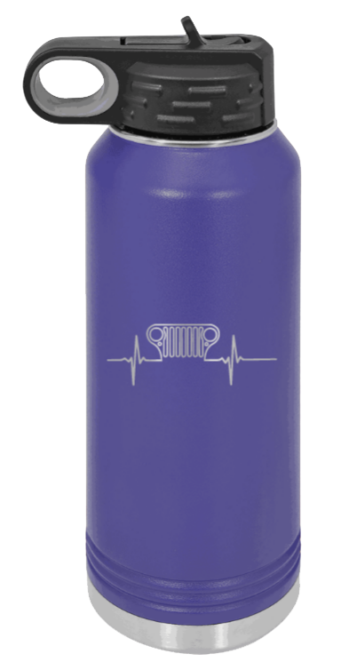 CJ Heartbeat - 32oz Water Bottle Laser Engraved- Purple