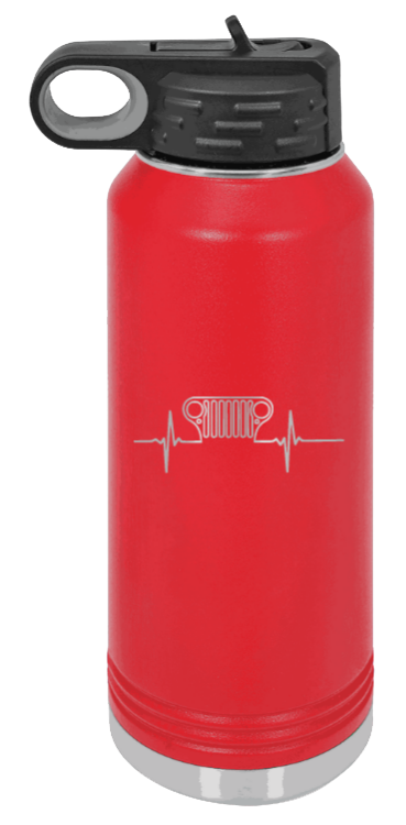 CJ Heartbeat - 32oz Water Bottle Laser Engraved- Red