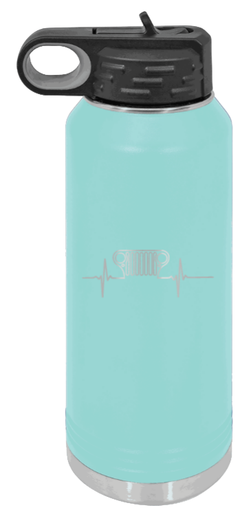 CJ Heartbeat - 32oz Water Bottle Laser Engraved- Teal