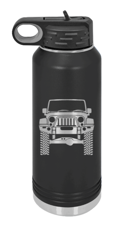 Jeep JK - 32oz Water Bottle Laser Engraved- Black