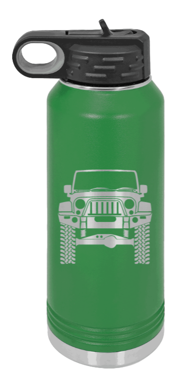 Jeep JK - 32oz Water Bottle Laser Engraved- Green