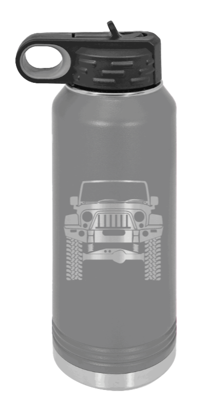 Jeep JK - 32oz Water Bottle Laser Engraved- Dark Grey