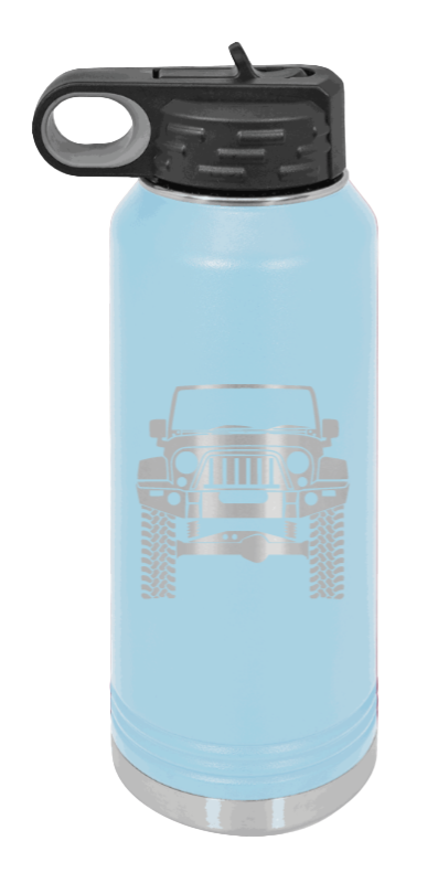 Jeep JK - 32oz Water Bottle Laser Engraved- Light Blue