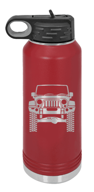 Jeep JK - 32oz Water Bottle Laser Engraved- Maroon