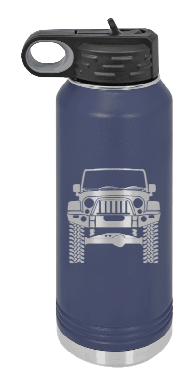 Jeep JK - 32oz Water Bottle Laser Engraved- Navy