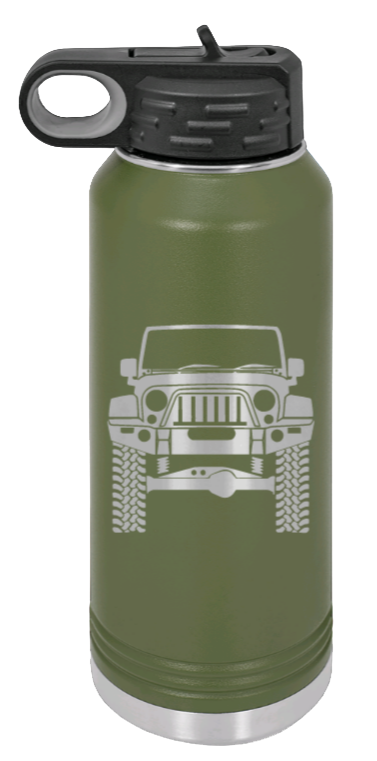 Jeep JK - 32oz Water Bottle Laser Engraved- Olive