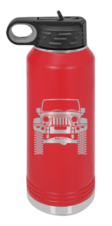 Jeep JK - 32oz Water Bottle Laser Engraved- Red