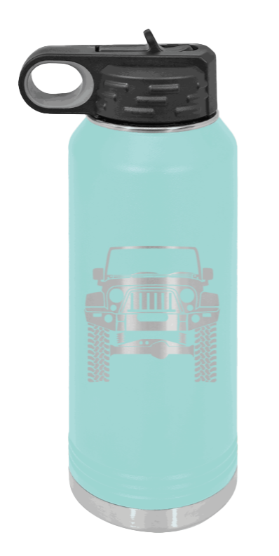 Jeep JK - 32oz Water Bottle Laser Engraved- Teal