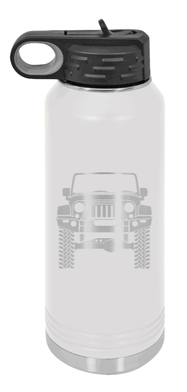 Jeep JK - 32oz Water Bottle Laser Engraved- White