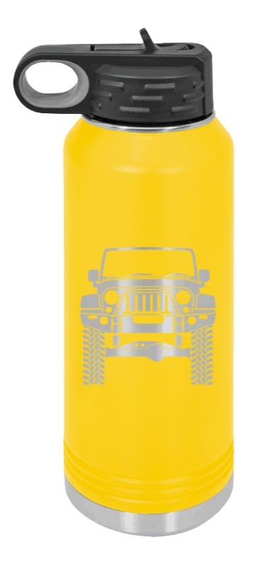 Jeep JK - 32oz Water Bottle Laser Engraved- Yellow
