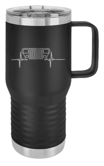 YJ Jeep Grill Heartbeat Laser Engraved Mug (Etched)