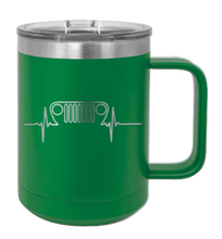 Load image into Gallery viewer, TJ Jeep Heartbeat Grill Laser Engraved Mug (Etched)
