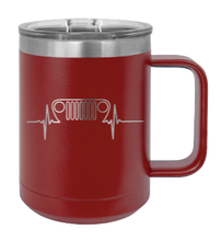 Load image into Gallery viewer, TJ Jeep Heartbeat Grill Laser Engraved Mug (Etched)
