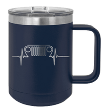 Load image into Gallery viewer, TJ Jeep Heartbeat Grill Laser Engraved Mug (Etched)
