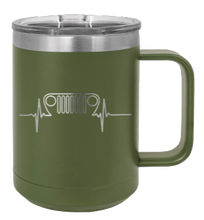 Load image into Gallery viewer, TJ Jeep Heartbeat Grill Laser Engraved Mug (Etched)
