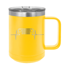 Load image into Gallery viewer, TJ Jeep Heartbeat Grill Laser Engraved Mug (Etched)
