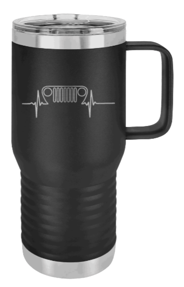 TJ Jeep Heartbeat Grill Laser Engraved Mug (Etched)