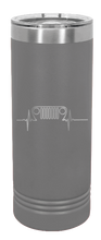 Load image into Gallery viewer, TJ Jeep Grill Heartbeat Laser Engraved Skinny Tumbler (Etched)
