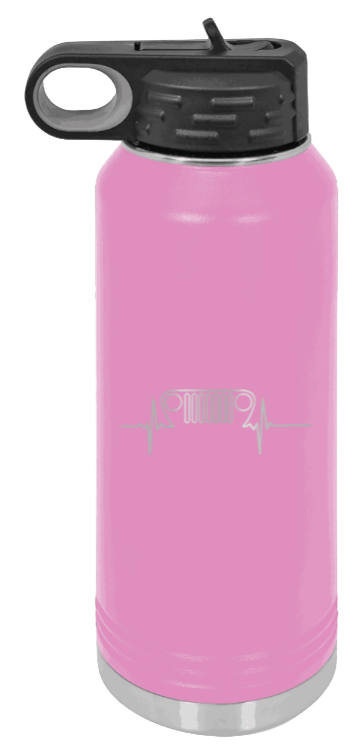 TJ Heartbeat - 32oz Water Bottle Laser Engraved- Light Purple
