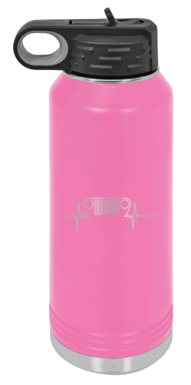 TJ Heartbeat - 32oz Water Bottle Laser Engraved- Pink