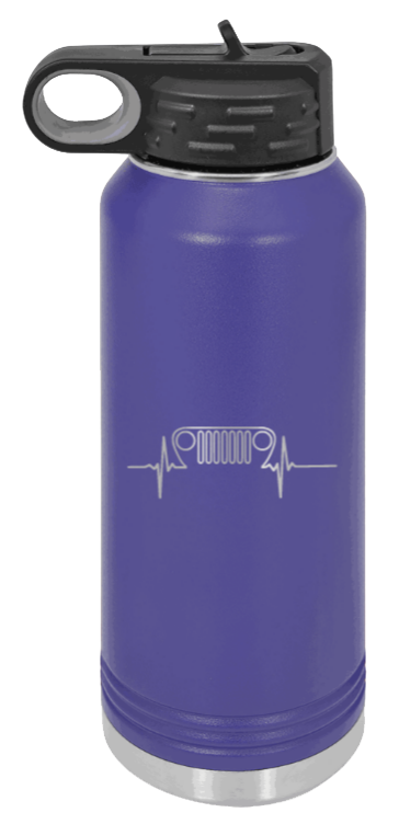 TJ Heartbeat - 32oz Water Bottle Laser Engraved- Purple