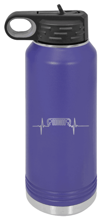 JK Heartbeat - 32oz Water Bottle Laser Engraved- Purple