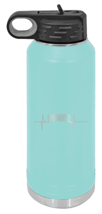 JK Heartbeat - 32oz Water Bottle Laser Engraved- Teal