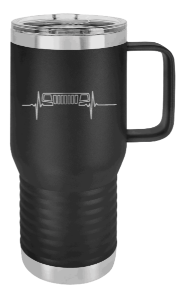 WJ Jeep Heartbeat Grill Laser Engraved Mug (Etched)