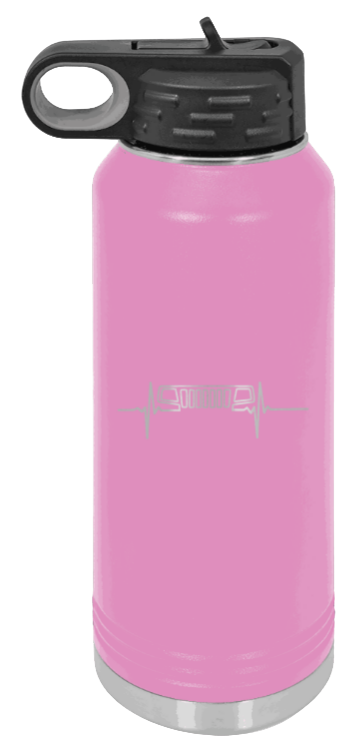 WJ Heartbeat - 32oz Water Bottle Laser Engraved- Light Purple