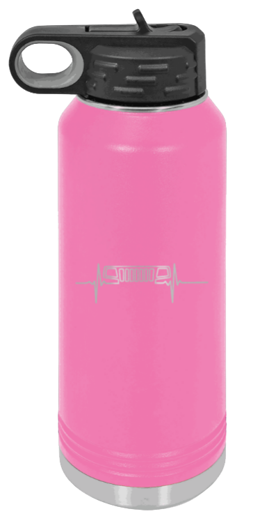 WJ Heartbeat - 32oz Water Bottle Laser Engraved- Pink
