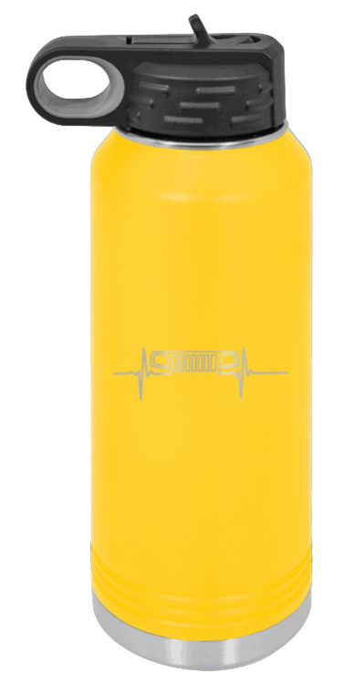 WJ Heartbeat - 32oz Water Bottle Laser Engraved- Yellow