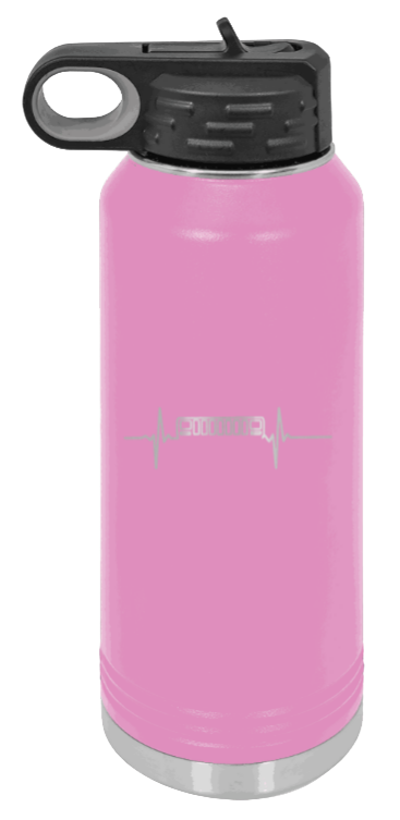 XJ Heartbeat - 32oz Water Bottle Laser Engraved- Light Purple